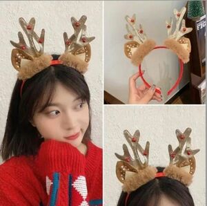 クリスマス　トナカイ　カチューシャ　ヘアアクセサリー 2色