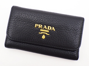 PRADA プラダ 6連 キーケース キーホルダー 1PG222 NERO ブラック 黒 レザー