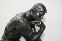 ■オーギュスト ロダン 考える人 ブロンズ像 大理石台 165体 限定品 A・Rodin 時代物_画像9