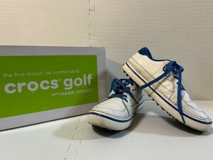 ■ crocs golf クロックス ゴルフ drayden ドレイデン ホワイト/ブルー Ｍ9(27cm位）メンズ ゴルフシューズ ★