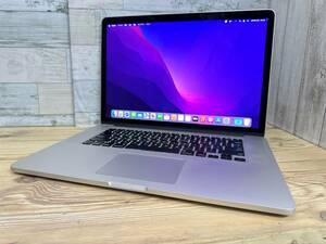 【良品】MacBook Pro 2015 Retina (A11398)[Core i7(4870HQ)2.5Ghz/RAM:16GB/SSD:512GB/15.4インチ]Montery インストール済 動作品