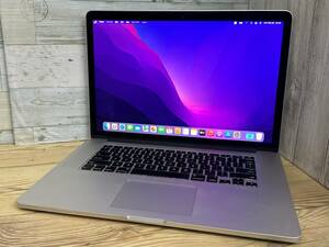 【動作OK♪】MacBook Pro 2015 Retina (A11398)[Core i7(4870HQ)2.5Ghz/RAM:16GB/SSD:256GB/15.4インチ]Montery インストール済 動作品