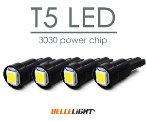4個セット T5 LED ハイパワーチップ採用 白 メーター球 エアコン球 ダッシュボードパネル内 3030チップ ホワイト　5500K 12V用 PX011