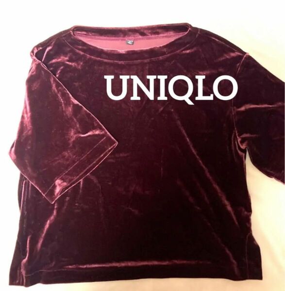 トップス 7分袖 UNIQLO ベロア素材 size M