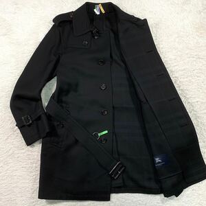 極美品 バーバリー ロンドン トレンチ コート シャドーチェック 黒 M BURBERRY LONDON ジャケット ブルゾン アウター