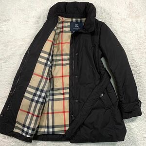 未使用級 バーバリー ロンドン ダウン コート キルティング ノバチェック 黒 M BURBERRY LONDON ジャケット ブルゾン アウター