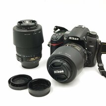 T ニコン D7000ボディ×AF-S NIKKOR Micro85mm 1:3.5 ED/AF-S 55-200mm1:4-5.6G ED レンズ付 デジタル一眼レフカメラ_画像1