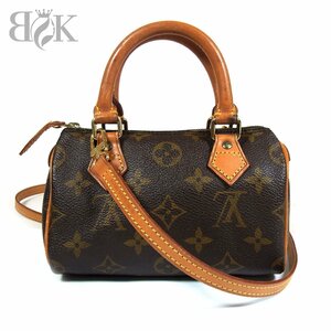 ヴィトン モノグラム ミニスピーディ M41534 ハンドバッグ ショルダーバッグ ミニボストン ブラウン LOUIS VUITTON ◆