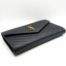 サンローラン チェーンウォレット ショルダー ブラック YSL ロゴ ●_画像4