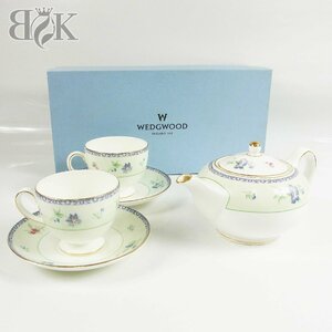 美品 ウェッジウッド メドウ フィールド カップ＆ソーサー ティーポット 3点セット 皿 WEDGWOOD 中古 ♪