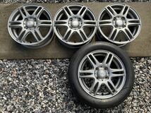 14×4.5J 汎用アルミホイール 4本 内 1本は155/65R14 NEXTRY 20年 ほぼ新品タイヤ付き 手渡し希望_画像1