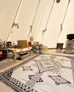 ブランケット　ラグ　キャンプ　車中泊　コット用　テント用　アウトドア　テーブルクロス　リバーシブル　ピクニックマット