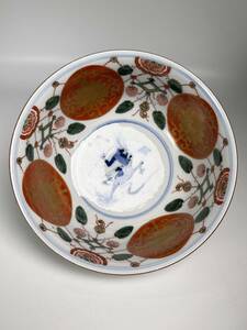 日本美術　清風 与平 造　青花赤絵金蘭手　魁星点斗図　碗　茶碗　美品　茶道具