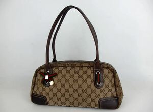 1円スタート GUCCI グッチ GGキャンバス シェリーライン ミニボストン レザー 161720 486628 トートバッグ ハンドバッグ 846