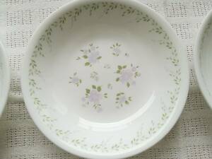 コレール　（約）外径17×高さ3cm 　6枚　CORELLE　By　CORNING　割れにくい　プレート　ライトパープル　花柄　バイオレット