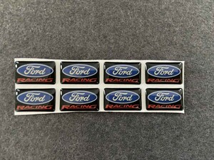 29★フォード FORD 用 8枚セット カーステッカー エンブレム シール プレート 硬質透明プラスチック 強粘着力 18ｘ10MM　送料無料