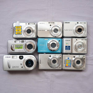 10 デジカメ ジャンク 9台 まとめ 纏め おまとめ 処分 未確認 大量 セット デジタルカメラ コンデジ 5台以上 10台以下 SONY ソニー
