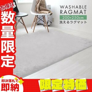 【限定セール】ラグ カーペット ラグマット Lサイズ 200x250cm 3畳 厚手 床暖房 低反発 絨毯 北欧 リビングマット 滑り止め ホワイト