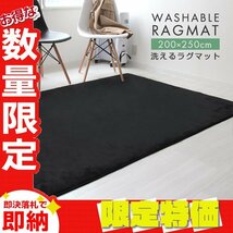 【限定セール】ラグ カーペット ラグマット Lサイズ 200x250cm 3畳 厚手 床暖房 低反発 絨毯 北欧 リビングマット 滑り止め ダークグレー_画像1