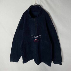 TOMMY SPORT ハーフジップフリースジャケット　古着　ネイビー　プルオーバー