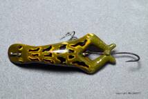 VINTAGE LURE, heddon luny frog 希少蒐集家向けヴィンテージルアー、3609-7a オールドルアー、old tackle , old lure マニア向け　_画像1