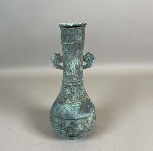 中国 宋代 宋時代 鳥紋 花瓶 花入 花器 古銅 青銅 銅製 古美術 唐物 時代物