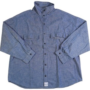 TENDERLOIN テンダーロイン HIGH NECK CHAMBRAY SHT BLUE 長袖シャツ 青 Size 【L】 【中古品-良い】 20782697