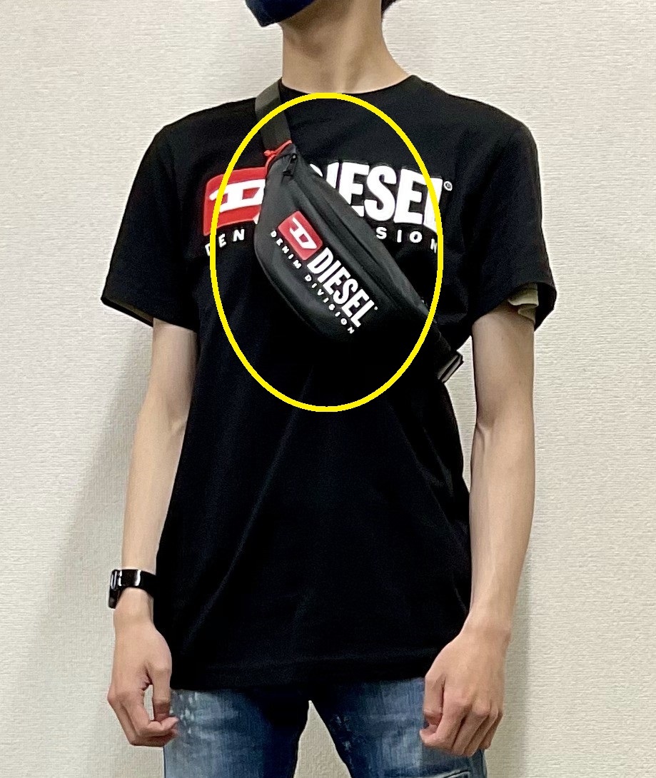 ディーゼル ベルトバッグ 0123 ブラック ロゴ 新品 タグ付 ギフトにも DIESEL RINKE X09554 P5480 デイリーバッグ スタイリング