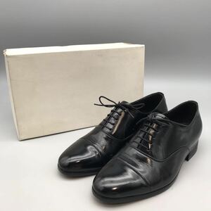 【美品】TOMSON pour homme トムソン VOTRE SIGNATURE 靴 シューズ ビジネスシューズ 通勤 24.5EEEE 革 レザー 黒 ブラック 箱付き 日本製