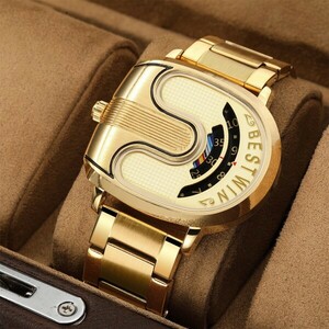 腕時計 メンズ クォーツ ユニーク 形 トレンディ ファッション 合金 メンズ クォーツ 付き 回転 ダイヤル 腕時計