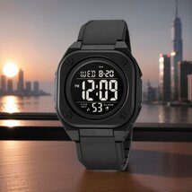 腕時計 メンズ デジタル アウトドアスポーツ用 メンズマルチ機能防水時計 デジタル表示 アラーム ストップウォッチ 腕時計_画像1