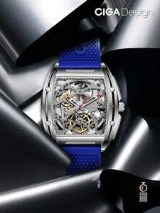 腕時計 メンズ 機械式 シリーズメカニカルウォッチ 自動巻き 腕時計 ストラップ付き ホローカット バレル型