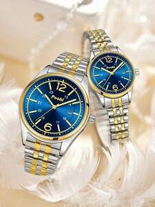 腕時計 ペアウォッチ ペアウォッチ 防水 カジュアル 電子式 クオーツ時計 日付表示 伸縮式バンド