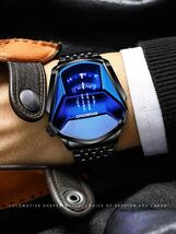 腕時計 メンズ クォーツ モーターサイクル腕時計 クオーツ 男性用 ステンレス スチール 耐水性 蛍光 メンズウォッチ_画像2