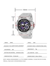 腕時計 メンズ デジタル 1個 メンズ 屋外透明デュアルディスプレイ防水電子スポーツウォッチナイトライト付き_画像6
