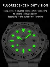 腕時計 メンズ クォーツ 1個 男性 シルバー ステンレス鋼 ストラップ ビジネス 耐水 蛍光 丸い , 用 日常生活 ダイヤルク_画像5