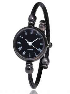 腕時計 レディース クォーツ 1個 ブラック 亜鉛合金 ストラップ ファッショナブル ラウンド , 日常 ダイヤルクォーツウォッチ