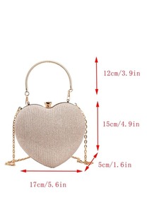  lady's bag clutch bag Heart type embedded recommended. design.2023 year summer.. shoulder bag.. Cross body Thai 