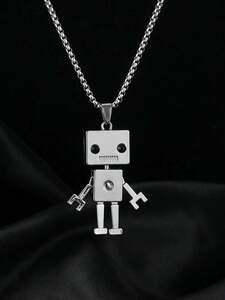 メンズ ジュエリー ネックレス 1個 クリエイティブ ロボット ペンダントネックレス 男性用 日常の装飾用 , 用 ジュエリー ギ