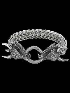 メンズ ジュエリー ブレスレット 男性用腕輪 ステンレススチール レトロ ドラゴンヘッド デザイン