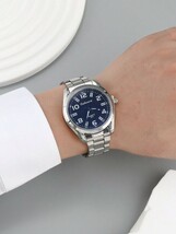 腕時計 メンズ クォーツ シンプルなメンズスチールバンド腕時計、色褪せない腕時計、クォーツムーブメントビジネスカジュアルラージダイ_画像1