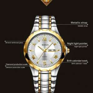 腕時計 メンズ クォーツ メンズ時計 防水 スチールバンド クォーツ 蛍光針付き 日付表示の画像4