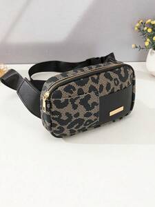  lady's bag waist bag Mini leopard print fa knee pack zipper adjustment possible strap 