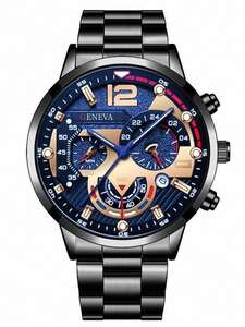 腕時計 メンズ クォーツ ステンレススチール製 男性用腕時計 精密クオーツムーブメント ビジネスカジュアル用 ラグジュアリーウォッ