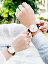 腕時計 ペアウォッチ シンプル カップル腕時計 ホワイト 超薄型 クォーツ カップル ウォッチ_画像3