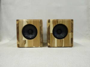 ACB10-T05★Hand Made Speaker / アカシア集成材t15mm CUBICエンクロージャー ＆ 25W TC 4in ・フルレンジユニット