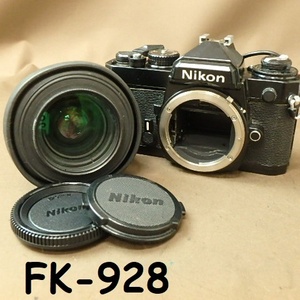 FK-928◆NIKON　FE ブラック SERIES E ZOOM　36-72㎜　1:3.5　レンズ付/HR-2 フード　キャップ　ジャンク　ミラーアップ 20231221