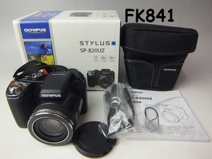 FK-841◆美品　OLYMPUS　デジタルカメラ　STYLUS SP-820 UZ 簡易動作OK　美品　4Gメモリーカード付　20231214