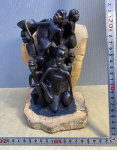 ビニャーゴ464/ アフリカ タンザニア マコンデ 民族 立像 黒檀 彫刻 木彫 高さ22cm 下幅14cm 重さ1.6kg ウジャマー プリミティブ
