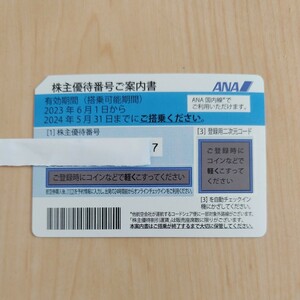 ANA 全日空 株主優待券 2024/5/31まで コード送信のみ